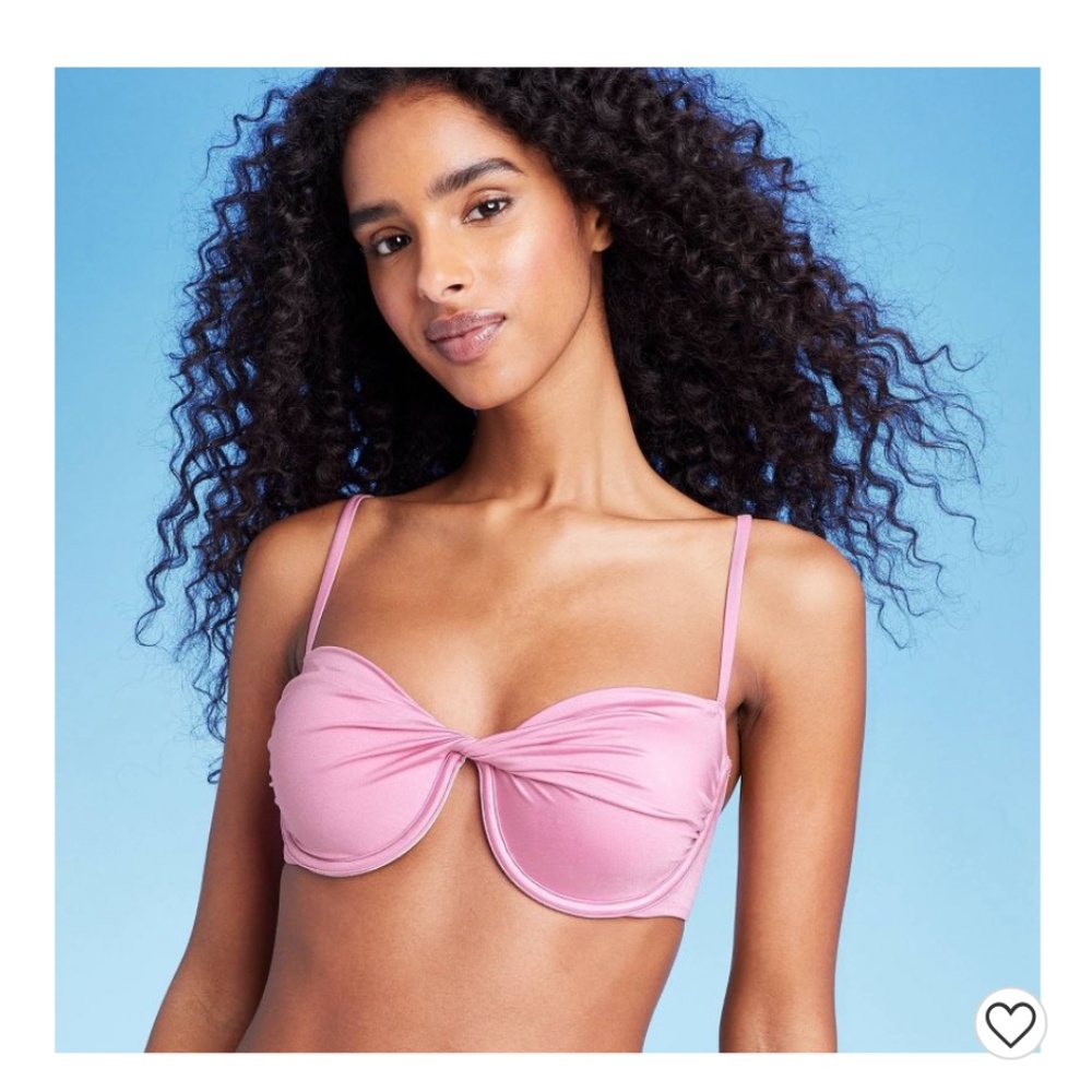 NWT Women's Underwire Twist-Front Bikini Top - Shade & Shore™ Pink Size 36C
